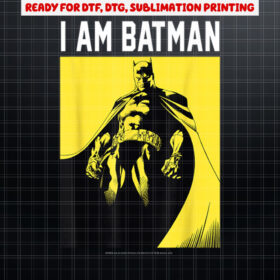 DC Comics I Am Batman Yellow Dark Poster Fill Shirt PNG, DTF, DTG, Sublimation Design