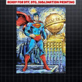 DC Comics Superman Starry Night Style Portrait Shirt PNG, DTF, DTG, Sublimation Design