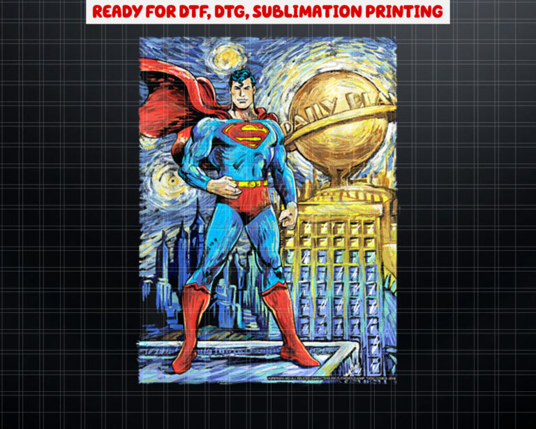 DC Comics Superman Starry Night Style Portrait Shirt PNG, DTF, DTG, Sublimation Design