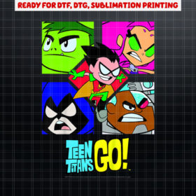DC Comics n Titans Go Group Shot Box Up Shirt PNG, DTF, DTG, Sublimation Design
