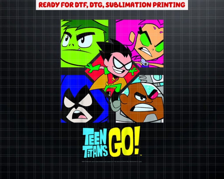 DC Comics n Titans Go Group Shot Box Up Shirt PNG, DTF, DTG, Sublimation Design