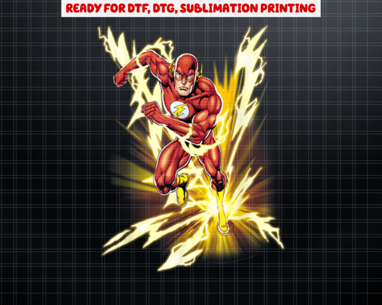 DC Comics The Flash Lightning Speed Shirt PNG, DTF, DTG, Sublimation Design
