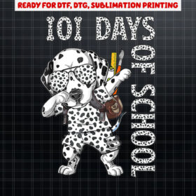 Dabbing 100 Days School Dalmatian Student or Teacher Boy Kid Shirt PNG, DTF, DTG, Sublimation Design
