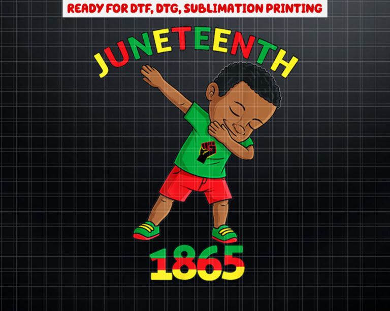Dabbing Black King Junenth Melanin Brown Skin Boys Dab Shirt PNG, DTF, DTG, Sublimation Design