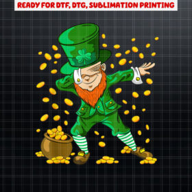 Dabbing Leprechaun Gold Coin St Patricks Day Shirt PNG, DTF, DTG, Sublimation Design