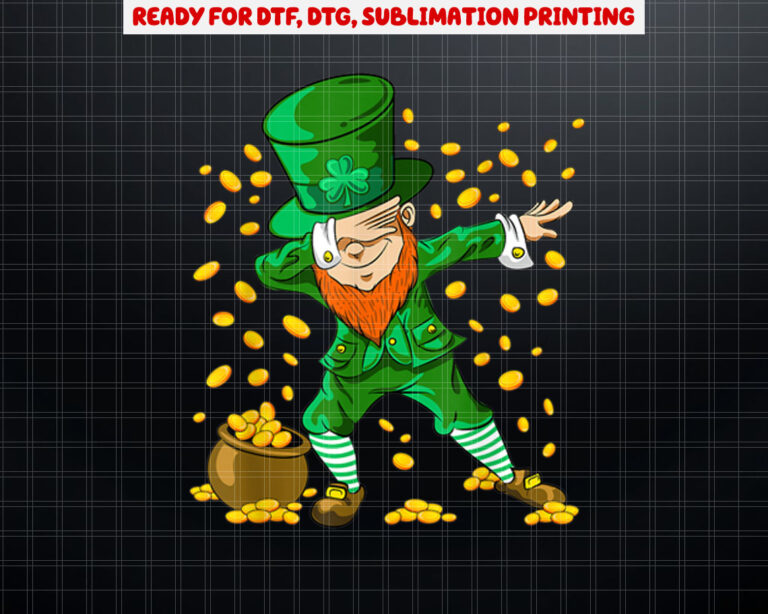 Dabbing Leprechaun Gold Coin St Patricks Day Shirt PNG, DTF, DTG, Sublimation Design