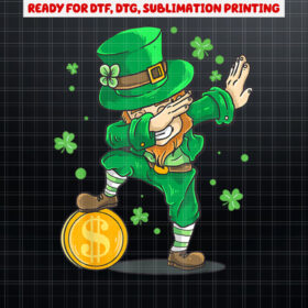 Dabbing Leprechaun St Patricks Day  Men Boy Funny Shirt PNG, DTF, DTG, Sublimation Design