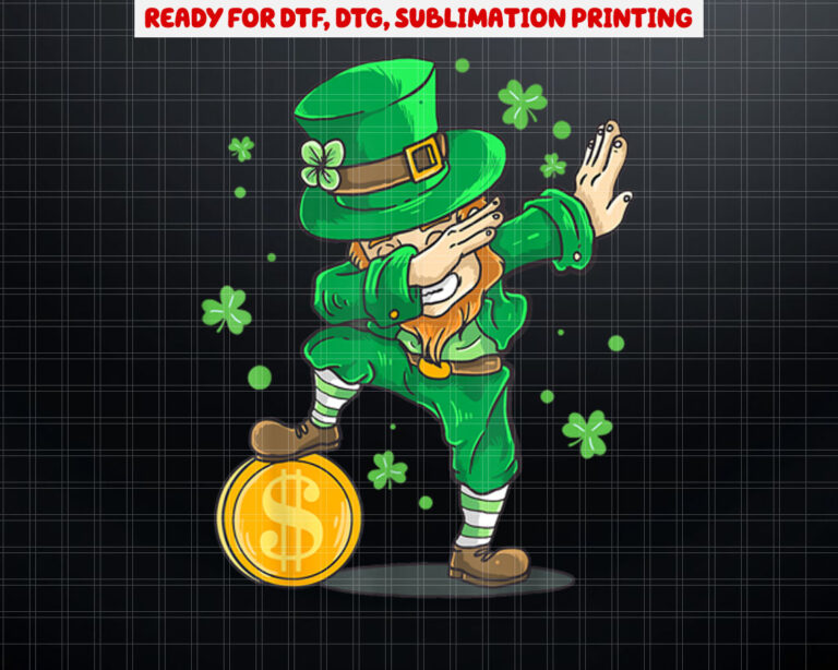 Dabbing Leprechaun St Patricks Day  Men Boy Funny Shirt PNG, DTF, DTG, Sublimation Design