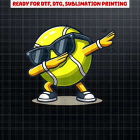 Dabbing Tennis Ball  Funny Boys Men Women Sports Player Shirt PNG, DTF, DTG, Sublimation Design