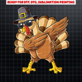 Dabbing Turkey Thanksgiving Day Pilgrim Boys Men Funny Dab Shirt PNG, DTF, DTG, Sublimation Design