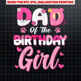 Dad And Mom Birthday Girl Kitty Family Party Decorations Shirt PNG, DTF, DTG, Sublimation Design