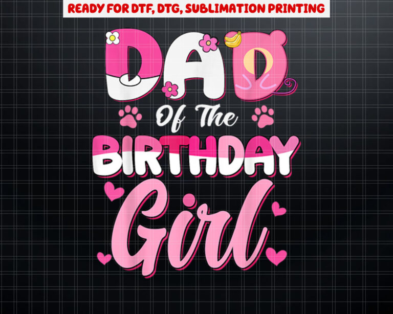 Dad And Mom Birthday Girl Kitty Family Party Decorations Shirt PNG, DTF, DTG, Sublimation Design
