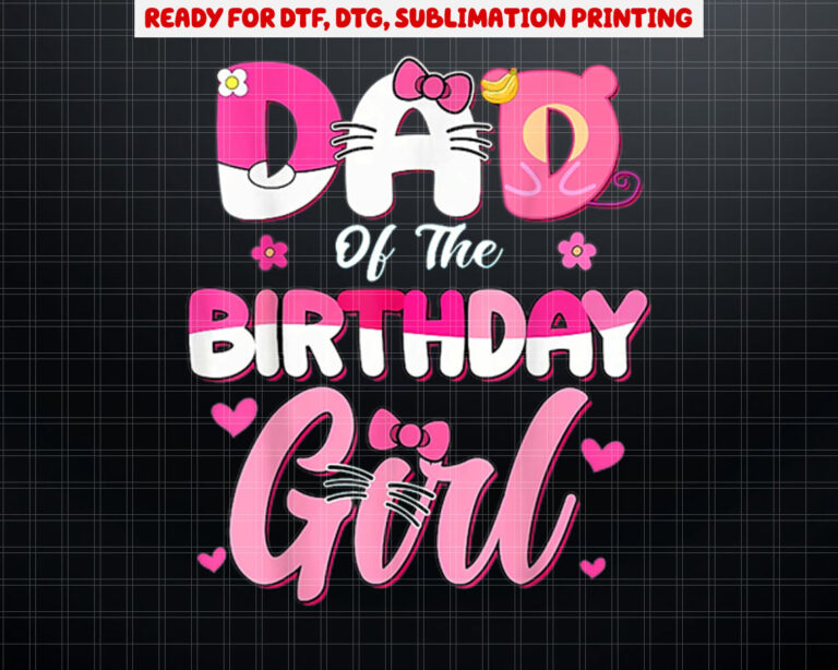 Dad And Mom Of The Birthday Girl Cat Kitty Family Matching Shirt PNG, DTF, DTG, Sublimation Design