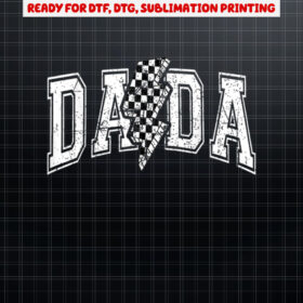 Dada Lightning Checkered Fathers Day Dad Grandpa Shirt PNG, DTF, DTG, Sublimation Design