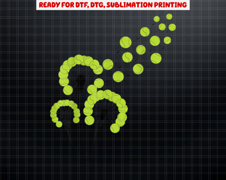 Dandelion Tennis Ball  for Tennis Player Womens Tennis Shirt PNG, DTF, DTG, Sublimation Design