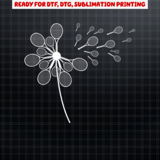 Dandelion Tennis Racket  for Tennis Player Shirt PNG, DTF, DTG, Sublimation Design