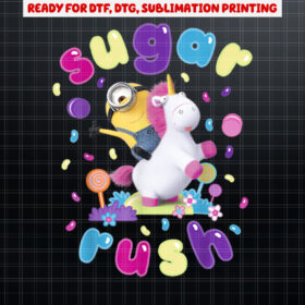 Despicable Me Minions Sugar Rush Candy Graphic Shirt PNG, DTF, DTG, Sublimation Design