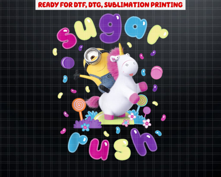 Despicable Me Minions Sugar Rush Candy Graphic Shirt PNG, DTF, DTG, Sublimation Design