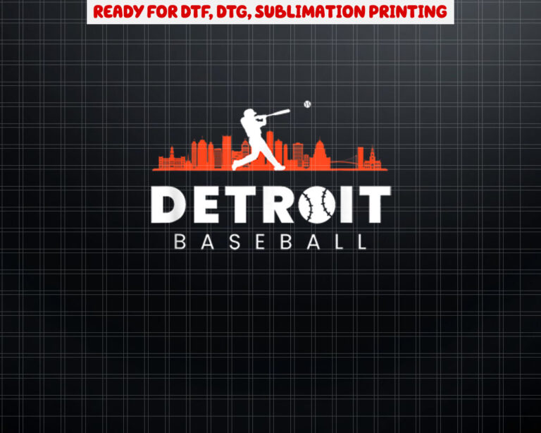 Detroit Baseball Vintage Minimalist Retro Baseball Lover Shirt PNG, DTF, DTG, Sublimation Design
