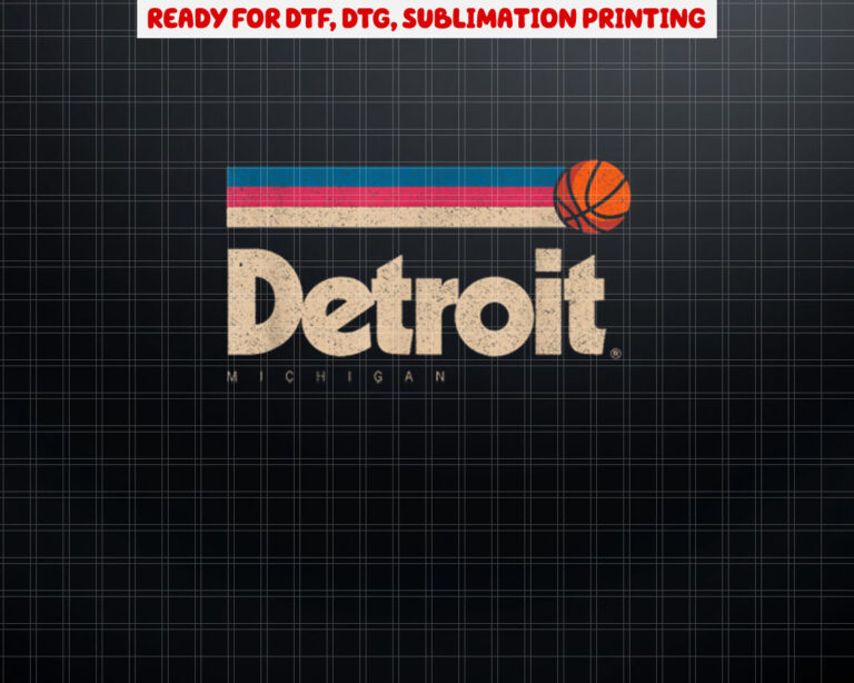 Detroit Basketball BBall City Michigan Retro Detroit Shirt PNG, DTF, DTG, Sublimation Design