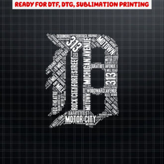 Detroit Graphic D Shirt PNG, DTF, DTG, Sublimation Design