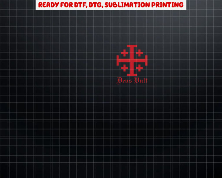 Deus Vult Jerusalem Cross Order of the Holy Sepulchre Knight  Shirt PNG, DTF, DTG, Sublimation Design