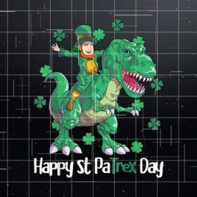 Dino St Patricks Day  Kids Toddler Boys Leprechaun Shirt PNG, DTF, DTG, Sublimation Design