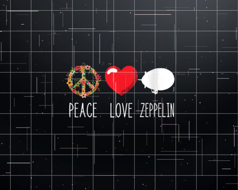 Dirigible Zepelin Love Peace Airship Blimp Zeppelin VNeck Shirt PNG, DTF, DTG, Sublimation Design