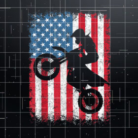 Dirt Bike American Flag Motocross Biker Men Boys Vintage USA Shirt PNG, DTF, DTG, Sublimation Design