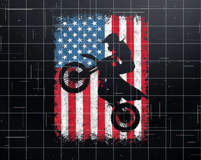 Dirt Bike American Flag Motocross Biker Men Boys Vintage USA Shirt PNG, DTF, DTG, Sublimation Design