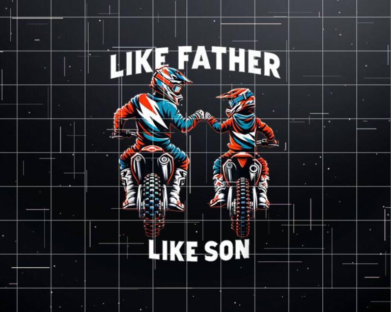 Dirt Bike Family Father Son Motocross OffRoad MX Dad Boys Shirt PNG, DTF, DTG, Sublimation Design