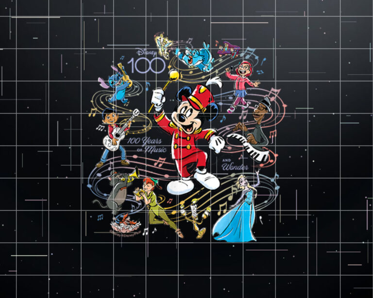 Disney 100 Years of Music and Wonder Mickey Full Color D100 Shirt PNG, DTF, DTG, Sublimation Design