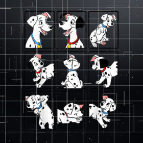 Disney 101 Dalmatians Puppy Group Shot Portrait Boxes Shirt PNG, DTF, DTG, Sublimation Design