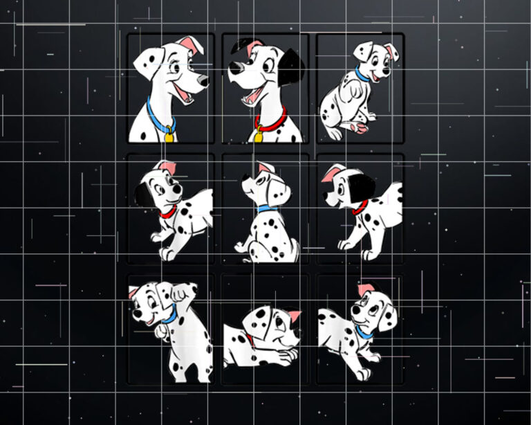 Disney 101 Dalmatians Puppy Group Shot Portrait Boxes Shirt PNG, DTF, DTG, Sublimation Design