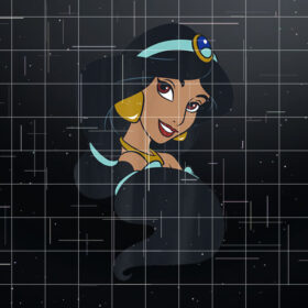 Disney Aladdin Jasmine Hair Swirl Big Portrait Shirt PNG, DTF, DTG, Sublimation Design