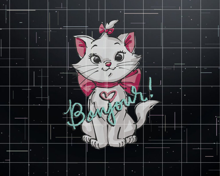Disney Aristocats Marie Bonjour Shirt PNG, DTF, DTG, Sublimation Design