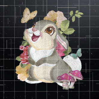 Disney Bambi Thumper Vintage Floral Portrait Shirt PNG, DTF, DTG, Sublimation Design