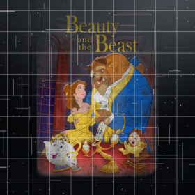 Disney Beauty And The Beast Distressed Vintage Group Shot Shirt PNG, DTF, DTG, Sublimation Design