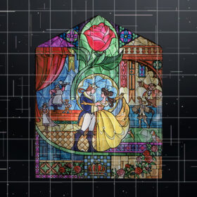 Disney Beauty and the Beast Enchanted Stained Glass Window Shirt PNG, DTF, DTG, Sublimation Design