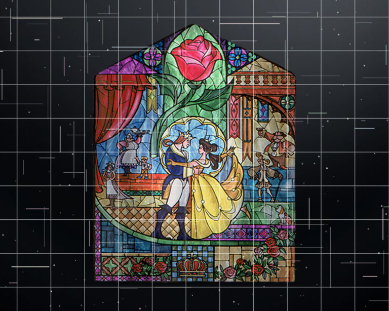 Disney Beauty and the Beast Enchanted Stained Glass Window Shirt PNG, DTF, DTG, Sublimation Design