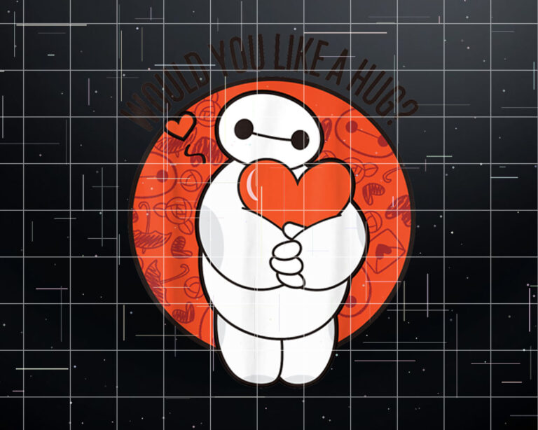 Disney Big Hero 6 Valentines Day Baymax Hug Heart  Shirt PNG, DTF, DTG, Sublimation Design