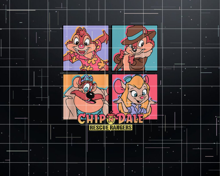 Disney Chip n Dale Rescue Rangers Character Panels Shirt PNG, DTF, DTG, Sublimation Design