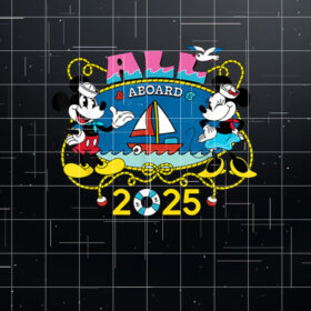 Disney Cruise Family Group Vacation Matching All Aboard 2025 Shirt PNG, DTF, DTG, Sublimation Design