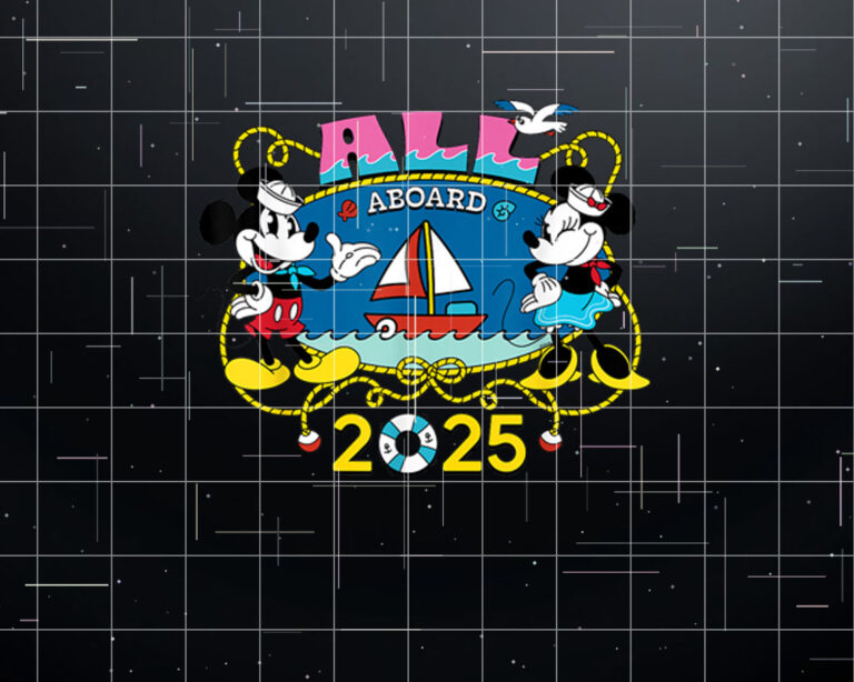 Disney Cruise Family Group Vacation Matching All Aboard 2025 Shirt PNG, DTF, DTG, Sublimation Design