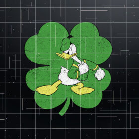 Disney Donald Duck 4Leaf Clover Retro St Patricks Day  Shirt PNG, DTF, DTG, Sublimation Design