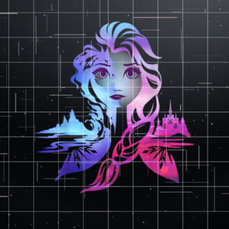 Disney Frozen 2 Elsa Two Tone Gradient Portrait Shirt PNG, DTF, DTG, Sublimation Design