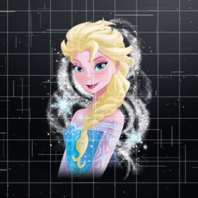 Disney Frozen Elsa Snowflake Swirls Princess Pose Shirt PNG, DTF, DTG, Sublimation Design