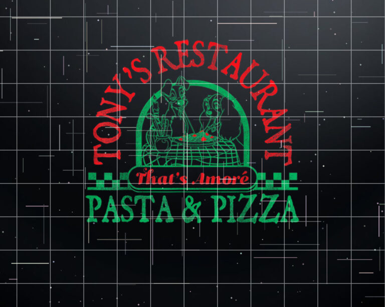Disney Lady and the Tramp Tonys Pasta Pizza Vintage  Shirt PNG, DTF, DTG, Sublimation Design