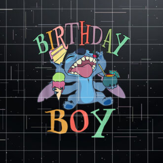 Disney Lilo  Stitch Birthday Boy Stitch Enjoying Big  Shirt PNG, DTF, DTG, Sublimation Design