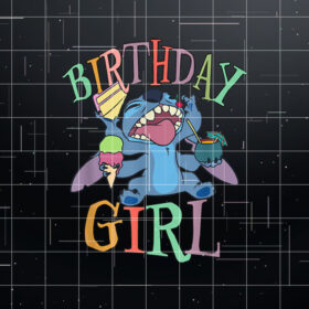 Disney Lilo  Stitch Birthday Girl Retro Snacking Stitch Shirt PNG, DTF, DTG, Sublimation Design